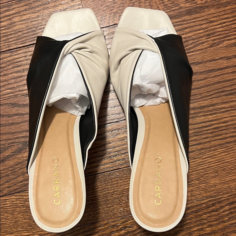 Beautiful Black/White dress shoes. Kitten heel